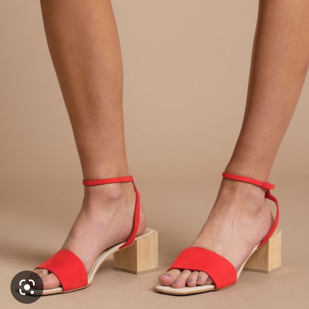 Dolce vita zarita ankle block heels sandals red 9.5 like new